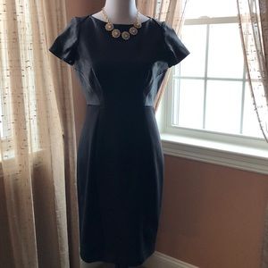 Tahari black sheath dress